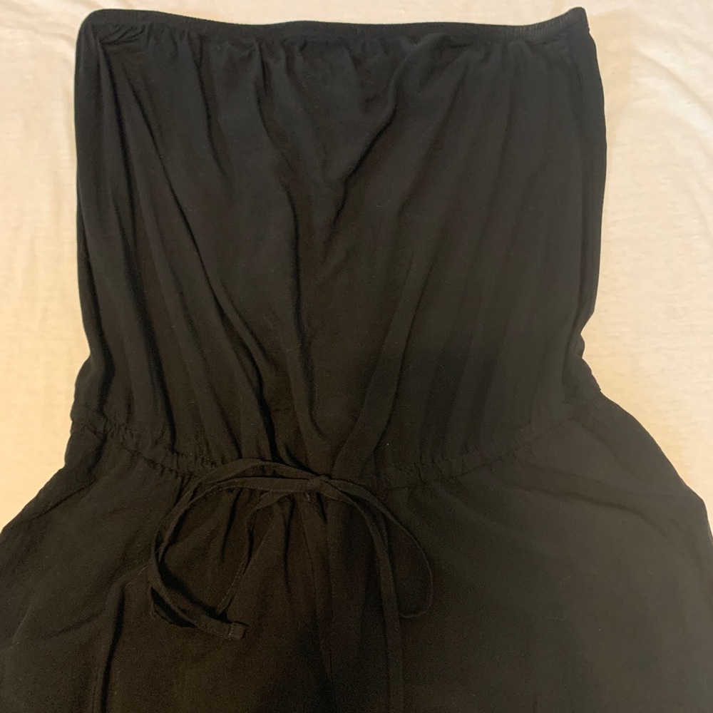 black strapless jumper